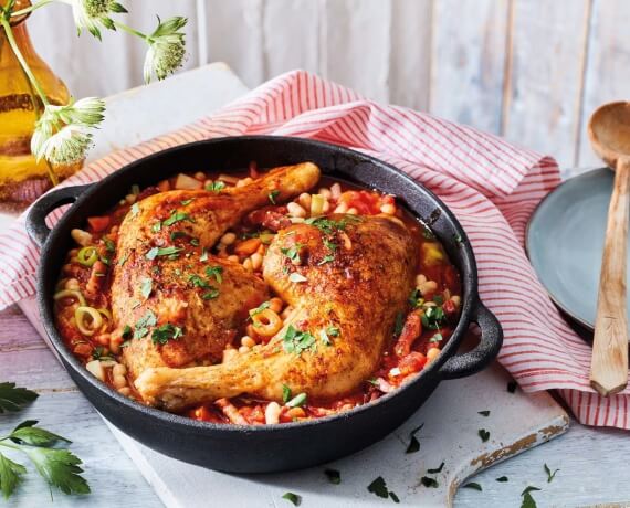 Cassoulet mit Hähnchenkeulen