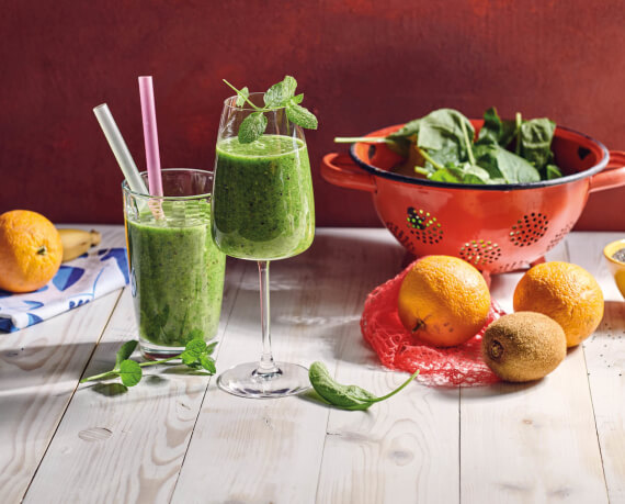 Grüner Smoothie mit Chia-Samen