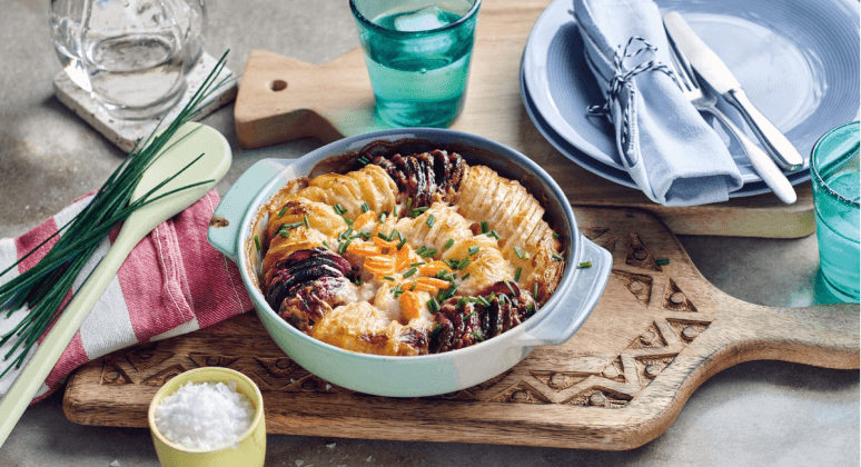 Veganes Wurzelgemüse-Gratin mit Meerrettich