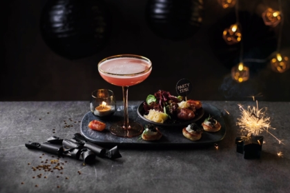 Tischplatte mit Silvester Fingerfood
