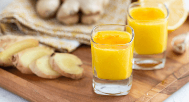 Ingwer-Shot mit Kurkuma und Orangen