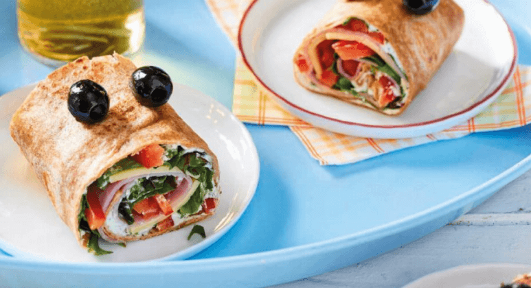 Wraps mit Schinken und Kräuter-Frischkäse