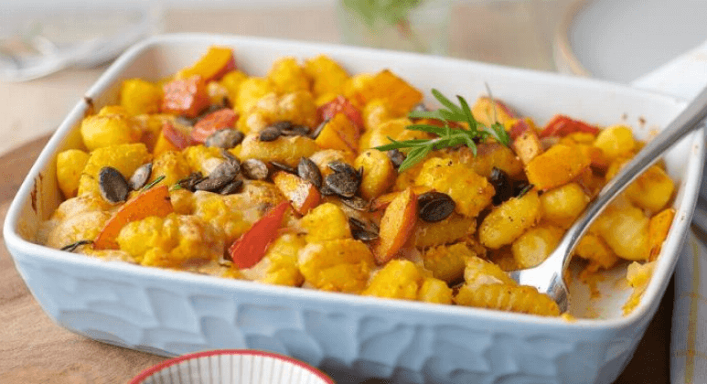 Überbackene Gnocchi in Kürbissauce mit Parmesan