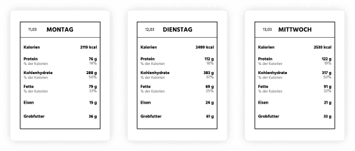Wochen essensplan single