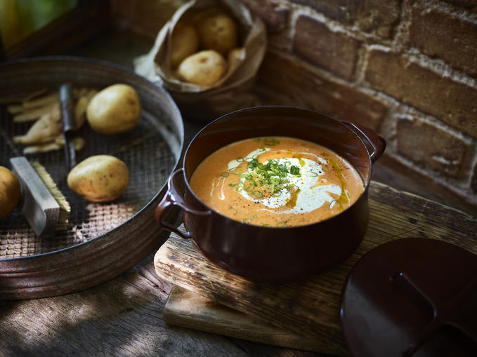 [Schnell & einfach] KartoffelPaprikaSuppe mit Crème fraîche LIDL Kochen