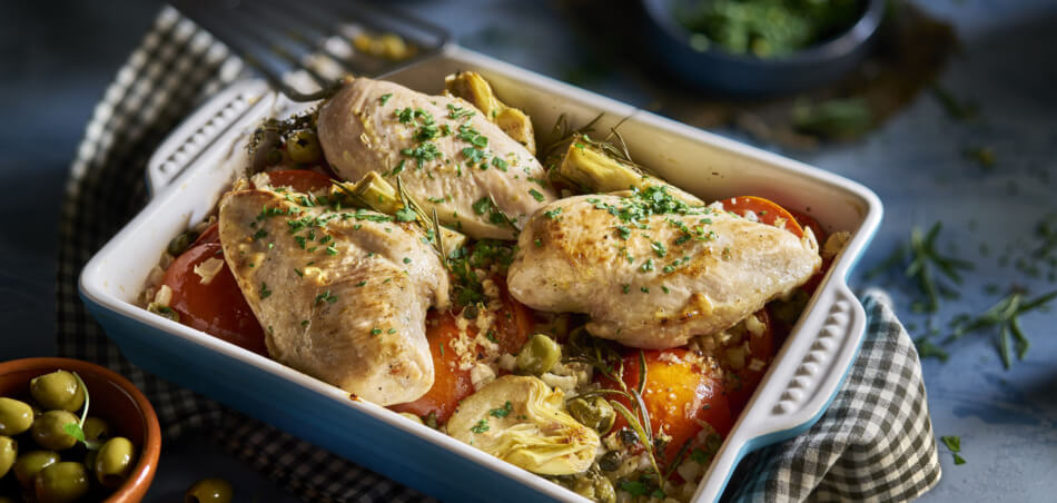 [Schnell &amp; einfach] Hähnchenbrustfilet auf Tomaten-Artischocken-Gemüse ...