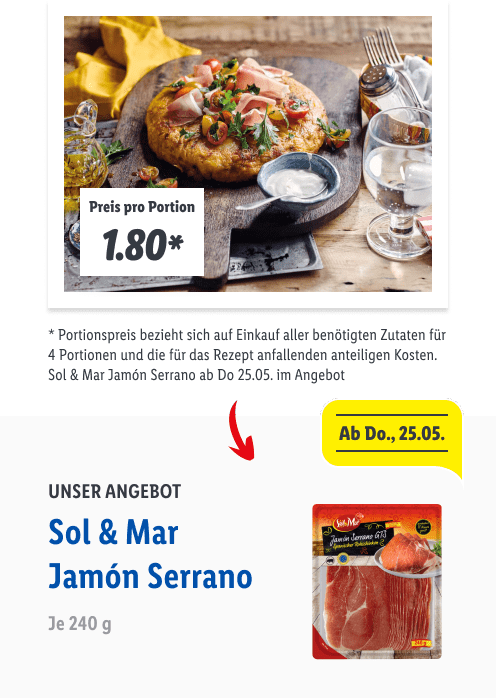 Spanische Tortilla mit Serranoschinken
