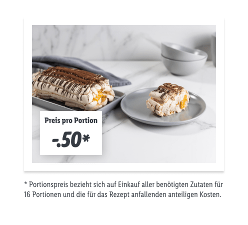 Baiserrolle mit Pfirsich