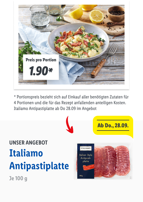 Gnocchi alla panna mit Schinken, Zitrone und Zucchini